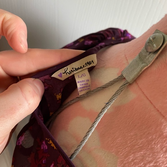 Sheer Purple Floral Dress - Picture 7 of 7